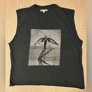 Emporio Armani Vintage Y2K Sleeveless Graphic Logo T Black Medium